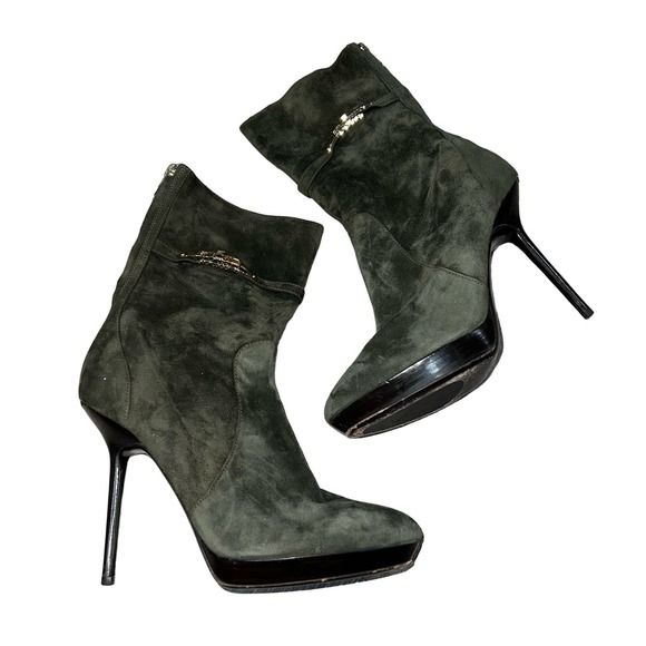 Burberry Suede Boot Heel Olive Green EU 39 - Picture 1 of 14
